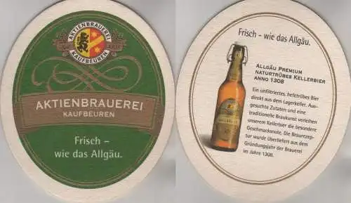 Bierdeckel oval - Aktien-Brauerei, Kaufbeuren