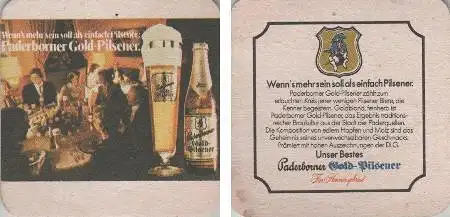 Bierdeckel quadratisch - Paderborner - Gold-Pilsener