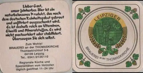 Bierdeckel quadratisch - Leipziger Brauerei an der Thomaskir