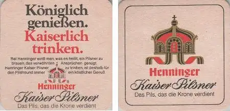 Bierdeckel quadratisch - Henninger - Königlich - Kaiserlich