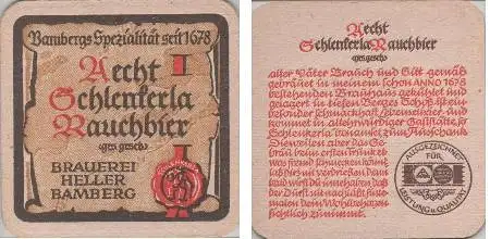 Bierdeckel quadratisch - Heller Brauerei - Schlenkerla