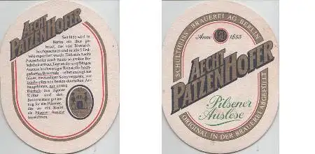 Bierdeckel oval - Aecht Patzenhofer