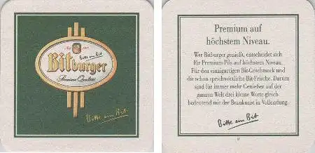 Bierdeckel quadratisch - Bitburger Premium höchstes Niveau