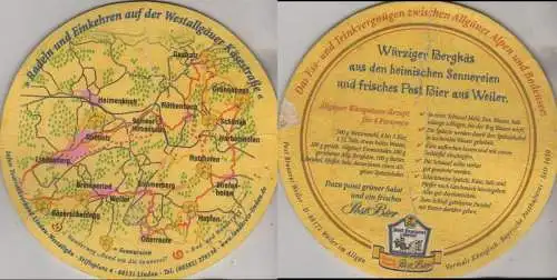 Bierdeckel rund - Post-Brauerei, Weiler