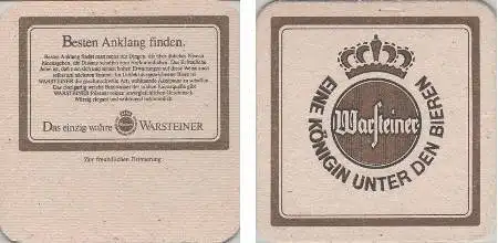 Bierdeckel quadratisch - Warsteiner Königin