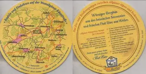 Bierdeckel rund - Post-Brauerei, Weiler