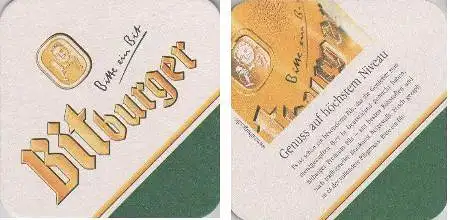 Bierdeckel quadr. - Bitburger - Genuss auf höchstem Niveau