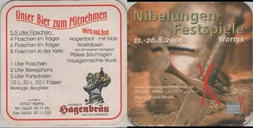 Bierdeckel quadratisch - Hagenbräu