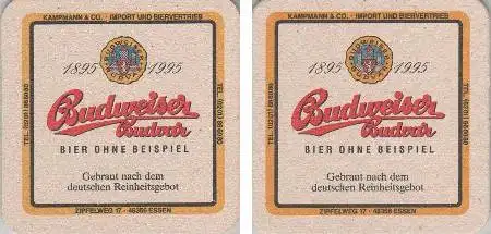 Bierdeckel quadratisch - Budweiser Budvar 1995