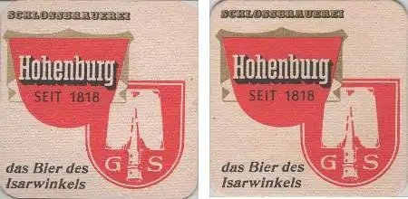 Bierdeckel quadratisch - Hohenburg - Isarwinkel