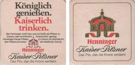 Bierdeckel quadratisch - Henninger Kaiser Pilsner