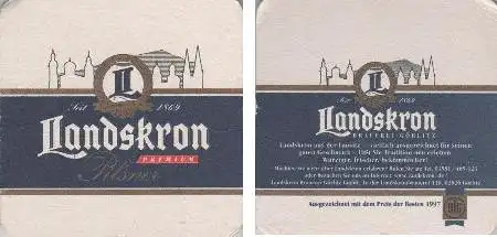 Bierdeckel quadratisch - Landskron Premium - Görlitz