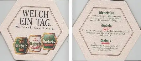 Bierdeckel 6-eckig - Diebels - mit freundlichem Diebels