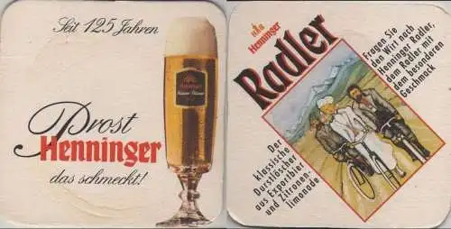 Bierdeckel quadratisch - Henninger Radler