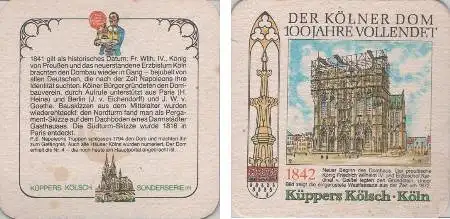 Bierdeckel quadratisch - Küppers - Beginn Dombau