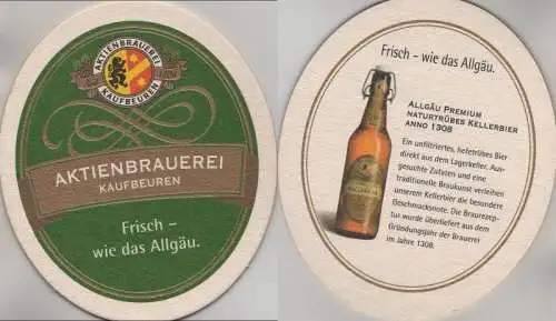 Bierdeckel oval - Aktien-Brauerei, Kaufbeuren