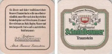 Bierdeckel quadratisch - Schnitzlbaumer Traunstein