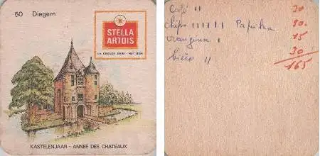 Bierdeckel quadratisch - Stella Artois - 50 Diegem