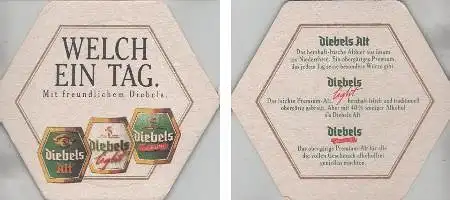 Bierdeckel 6-eckig - Diebels - welch ein Tag