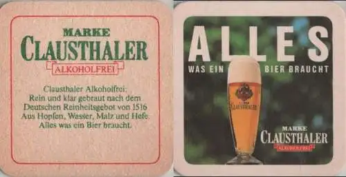 Bierdeckel quadratisch - Clausthaler