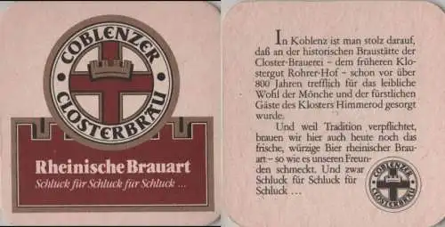 Bierdeckel quadratisch - Coblenzer Closterbräu