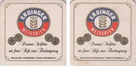 Bierdeckel quadratisch - Erdinger - Weißbier Premium