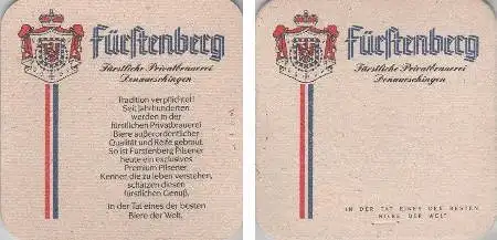 Bierdeckel quadr. - Fürstenberg - Fürstliche Privatbrauerei