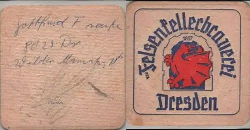 Bierdeckel quadratisch - Felsenkellerbrauerei Dresden