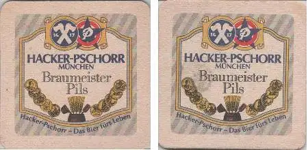 Bierdeckel quadratisch - Hacker-Pschorr Braumeisterpils