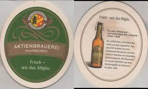 Bierdeckel oval - Aktien-Brauerei, Kaufbeuren