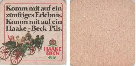 Bierdeckel quadratisch - Haake Beck - zünftiges Erlebnis