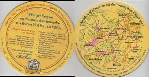 Bierdeckel rund - Post-Brauerei, Weiler