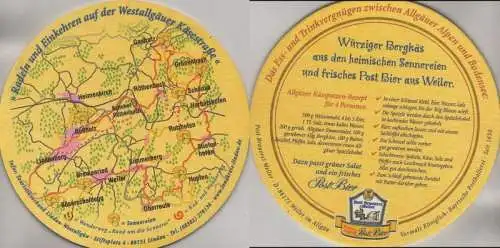 Bierdeckel rund - Post-Brauerei, Weiler