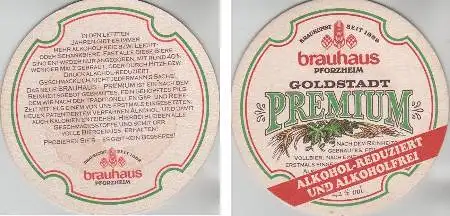 Bierdeckel rund - Brauhaus Pforzheim - Premium Goldstadt