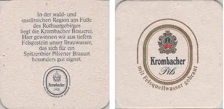 Bierdeckel quadratisch - Krombacher - genadelt