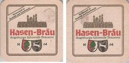 Bierdeckel quadratisch - Hasen - Augsburgs führende Brauerei