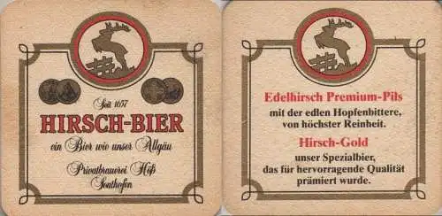 Bierdeckel quadratisch - Hirsch-Bier