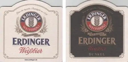 Bierdeckel Sonderform - Erdinger Weißbier u. Weißbier dunkel