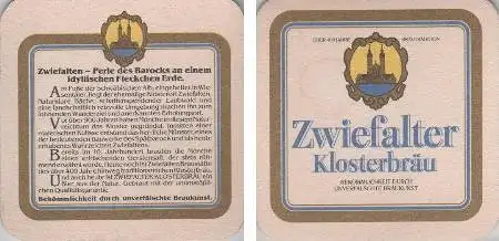 Bierdeckel quadratisch - Zwiefalter Klosterbräu