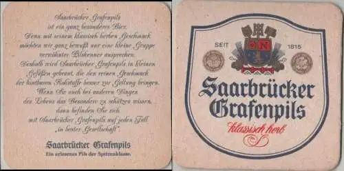 Bierdeckel quadratisch - Saarbrücker Grafenpils