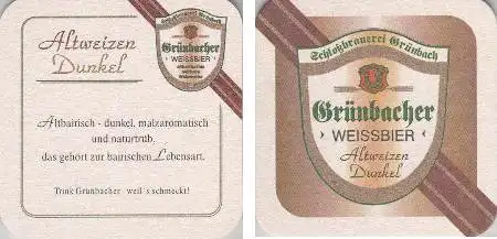 Bierdeckel quadratisch - Grünbacher - Altweizen