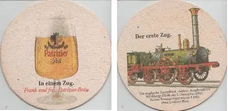 Bierdeckel rund - Patrizier - Dampflok Adler Jungfernfahrt