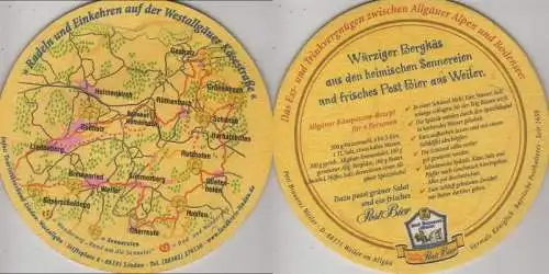 Bierdeckel rund - Post-Brauerei, Weiler