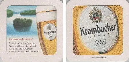 Bierdeckel quadratisch - Krombacher Pils - Auf Ihr Wohl