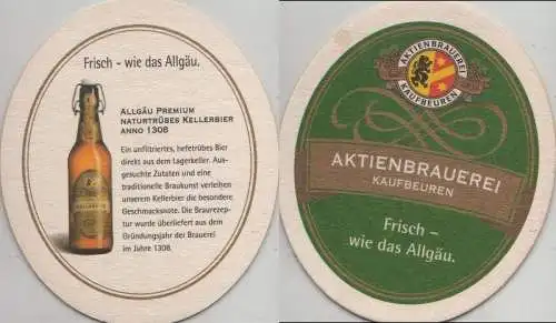 Bierdeckel oval - Aktien-Brauerei, Kaufbeuren