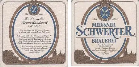 Bierdeckel quadratisch - Schwerter - Meissner Brauerei