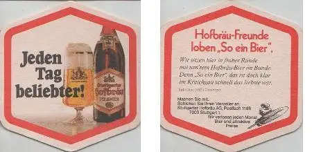 Bierdeckel 6-eckig - Stuttgarter Hofbräu - So ein Bier