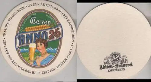 Bierdeckel rund - Aktien-Brauerei, Kaufbeuren