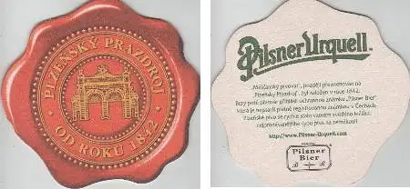 Bierdeckel Sonderform - Pilsner Urquell - tschechisch