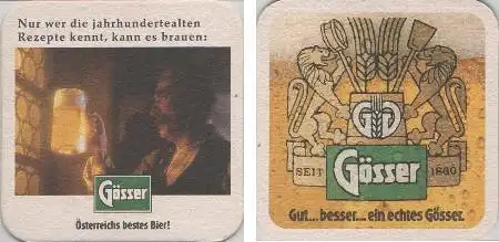 Bierdeckel quadratisch - Gösser - jahrhundertealte Rezepte